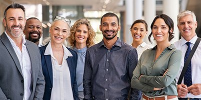 Diverse group of business team members