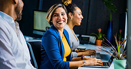 Happy african american woman sitting at psychologist office